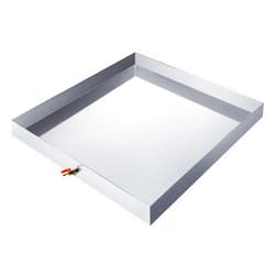 ZHAIUPON 32 x30 x 2.5 Washing Machine Drip Pan Stainless Steel 18GA Washer Drip Tray Catch for Laundry Room, Bathroom, w/Drain Hole & Drain Valve