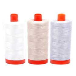 Aurifil Bundle of Aurifil 50wt Egyptian Cotton Thread, Large 1422 yard Spools, with and without Aurifil Empty Thread Case 12 Spool Capacity (3 Spool Bundles, 2021 2310 2600)