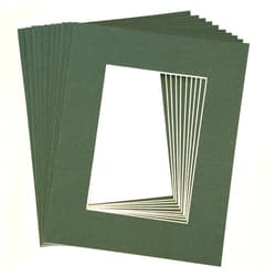Unknown topseller100, Pack of 10 Dark Green 8x10 Picture Mats Matting with White Core Bevel Cut for 5x7 Pictures