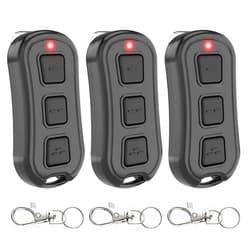 OTLEER 3 for Universal Garage Door Opener Remote for Purple Yellow Red Orange Green Learn Button, Works with Liftmaster Chamberlain Craftsman Garage Door Openers, 3-Button, Visor Clip/Mini Keychain Type