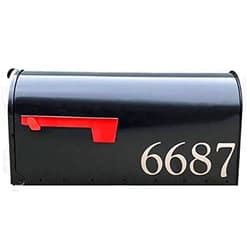 Estes Designs Mailbox and Streetscapes Mailbox House Number Custom Vinyl Sticker, Large (Set of 2)