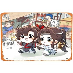 CULtp Wei Ying, Lan Zhan, Lan Wangji, Wei Wuxian Retro Metal Sign for Garden Club Outdoor Indoor Home Wall Decorative 8x12 inch