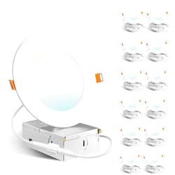 Amico 12 Pack 4 Inch 5CCT Ultra-Thin LED Recessed Dimmable Ceiling Light with Junction Box, 2700K/3000K/3500K/4000K/5000K Selectable, 10W Eqv 60W, 800Lumens, High Brightness Downlight - ETL&FCC