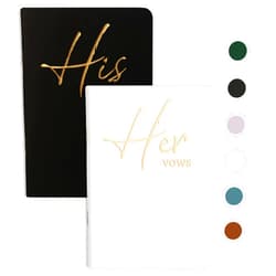Taja Vow Books His and Hers, Wedding Vow Books with Gold Foil Lettering, Perfect Wedding Ceremony Essential for Wedding Stuff, Beautiful Wedding Present for Keepsake - White and Black