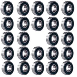 Tonmp 24 PCS 608-2RS Ball Bearing - Double Rubber Sealed Shielded Miniature Deep Groove Bearings for Furniture Wheel,Skateboards, Inline Skates, Scooters, Roller Blade Skates (8 x 22 x 7mm)
