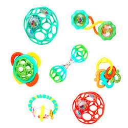 Bright Starts Soothers & Shakers 7pc Gift Set - BPA-Free Baby Rattles, Teethers and Stroller Toys, Unisex, Newborn+