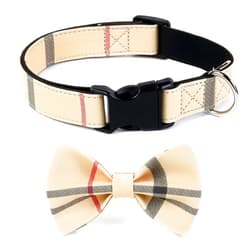 SuperBuddy Dog Collar, Adjustable Dog Collar with Bowtie, Pet Collar for Dog Soft Bowtie Dog Collars for Small Medium Large Pet