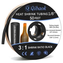 Qibaok Heat Shrink Tubing - 3:1 Ratio Adhesive Lined - Marine Grade Shrink Wrap Tubing - Industrial Heat Shrink Tube Electrical- 1/8