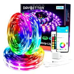 DAYBETTER Led Strip Lights Smart with App Control Remote, 5050 RGB for Bedroom, Music Sync Color Changing for Room Party 200 ft (4 Rolls of 50 ft)