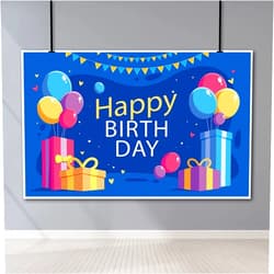 Retyshia 6x5Ft Cartoon Birthday Backdrop for Children Balloons Gifts Photography Background Birthday Party Backdrop Decoration Banner Happy Birthday Backdrop Photo Studio Party Decoration Supplies.