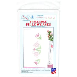 JACK DEMPSEY NEEDLE ART SINCE 1949 ST. LOUIS, MO. Jack Dempsey JDN1600.296 Pillowcase Perle XX Tulips , White