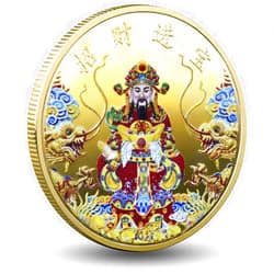 Gimilang Chinese God-of-Wealth May Money and Treasures Come Generously to You Lucky Coin Lottery Ticket Scratcher Tool - Chinese Good Luck Charms Challenge Coin
