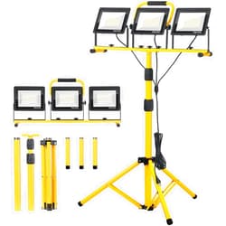 Zetunlo 21000Lumen LED Work Lights with Stand - 3 Head Portable Work Light with 16FT Cord - IP66 Waterproof Tripod Worklights for Outdoor Indoor Job Site Workshop Garage Construction Site Lighting