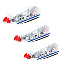 Tombow KPB-325 Pencil Correction Tape 0.2 inch (5 mm) MONO Mono Air (Light Touch, High Adhesion Tape), Single Use Type, 32.8 ft (10 m), 3 Pieces