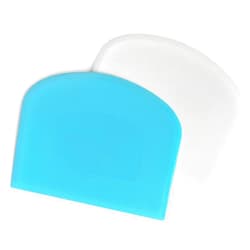 ALLTOP Bowl Spatula & Bench Scraper,Flexible Plastic Multipurpose Kitchen Pastry Cutter Tool,Food Scrappers for Bread Dough Baking Cake Fondant Icing,Set of 2 Pieces - White&Blue