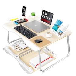SAIJI Folding Bed Desk for Laptop, Eating Breakfast, Writing, Gaming, Extra Large 25.6