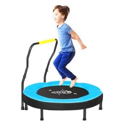SONGMICS Trampoline for Kids, 3ft Mini Trampoline with Handlebar, Toddler Trampoline for Indoor and Outdoor, Max. Load 220 lb
