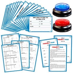 IIDEA Christian Bible Family Feud Game with 2 Buzzers,Religious Trivia Quiz Card Game for Church Groups,Easter Parties,Team Building & Family Game Night