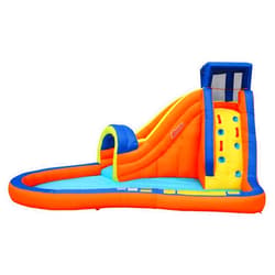 BANZAI Pipeline Water Park Toy, Length: 14 ft 7 in, Width: 9 ft 6 in, Height: 7 ft 11 in, Inflatable Outdoor Backyard Water Slide Splash Bounce Climbing Toy