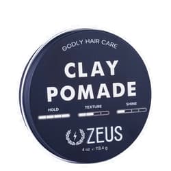 ZEUS Clay Pomade for Men, Matte Finish, Water Soluble & Extra Firm Hold Hair Styling Clay Pomade – MADE IN USA (4 oz.)
