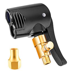 LUMITECO Locking Presta Schrader Air Chuck for Bike Tire, Dual Head Pump Nozzle with 1/4