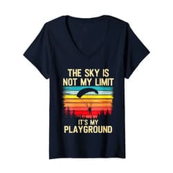 Funny Skydiving Skydive Parachute Designs Co. Womens Funny Skydiving Men Women Skydive Parachute Sky Diver Lover V-Neck T-Shirt