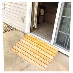 Katzowen Portable Driveway Ramp 2~6in Rise Wooden Threshold Ramp for Home/Front Door/Yard/Doorways, Wheelchairs Walkers Car Motorcycle Entry Sill Steps Transition Ramp, 300kg Load Capacity(25.8 x 30 x 7cm)