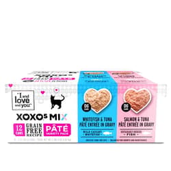 I and love and you XOXOs Wet Cat Food - Whitefish + Salmon Pâté Variety Pack - Grain Free, Filler Free, 3oz Pack of 12 Cans