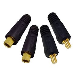 RIVERWELD TIG Welding Cable Panel Connector Plug & Socket Set DKJ35-50 & EDKL35-50 315Amp with Black Color Dinse-Style Quick Fitting 4pcs