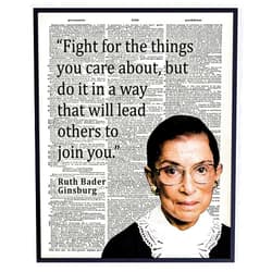 YELLOWBIRD ART & DESIGN Ruth Bader Ginsburg Wall Art - RBG Motivational Quote Home Decor, Room Decoration for Office, Bedroom - Inspirational Gift for Women, Attorney, Lawyer, Liberal Feminist - Picture Poster Photo Print