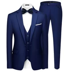 MAGE MALE Men's 3 Pieces Suit Elegant Solid One Button Slim Fit Single Breasted Party Blazer Vest Pants Set