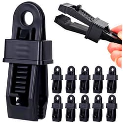 HVECT 30 Pcs Tarp Clips, Tarp Clamps Heavy Duty Lock Grip for Cover Awnings, Outdoor Camping Tent, Caravan Canopies, Multipurpose Fix Clamp for Tarp & Shade Cloth (Black-30PCS)