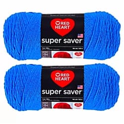 Red Heart Super Saver Bulk Buy: Red Heart Super Saver (2-Pack) (Delft Blue, 7 oz Each Skein) Delft Blue 7 oz each skein
