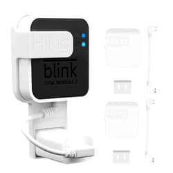 Hikig Blink Sync Module 2 Outlet Mount Bracket, Blink Sync Module Bracket Security for Blink Outdoor Camera, Indoor Camera, Doorbell Camera - No Messy Wires, Outlet Wall Mount with Short Cables - 2 Pack