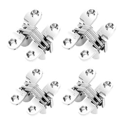 KALIONE 4 Packs Invisible Hinge, Hidden Door Hinge, Hidden Hinges for Doors Cabinet Hinges Concealed, Stainless Steel 180 Degree Hinge, Invisible Cross Hinges, Swing Hinges for Door Cabinet Window