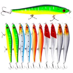 Sougayilang Fishing Lures Large Hard Bait Minnow VIB Lure with Treble Hook Life-like Swimbait Fishing Bait Popper Crankbait Vibe Sinking Lure for Bass Trout Walleye Redfish