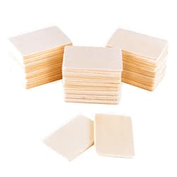 Super Z Outlet 50 Pack Unfinished Natural Wood Rectangle Blank Pieces Wooden Tags Slices for Arts & Crafts, Painting DIY Decorations, Embellish, Burning & Staining (2.08” x 1.37” Rectangle)