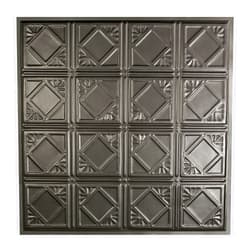 Great Lakes Tin Ludington Argento Lay In Ceiling Tiles - Perfect for DIY and Home Renovation Projects - Easy to Install (5 Pack)