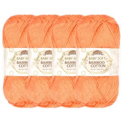 BambooMN JubileeYarn Baby Soft Bamboo Cotton Yarn - 50g/Skein - COHO Salmon - 4 Skeins