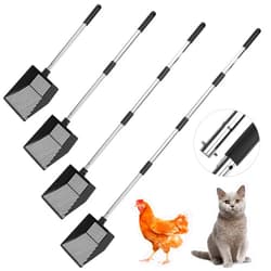 ESGPET Cat Litter Scoop, Long Handle Detachable Metal Scooper with Deep Sifting Shovel,Heavy Duty Adjustable 21.5