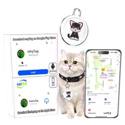 Sotfkd Cat Tracker-Airtag Cat Collar-Pet Tracker-GPS Tracker for Cats | Android and iOS Universal | No Monthly Fee | No Charging Required | Waterproof | Works with Any Collar