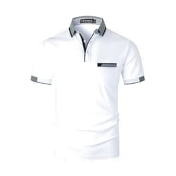 LIUPMWE Polo Shirts for Men with Pocket Elegante Plaided Short Sleeve Cotton T Shirts Golf Shirt