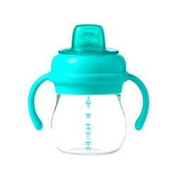 OXO Tot Transitions Soft Spout Sippy Cup with Removable Handles, Teal, 6 Ounce