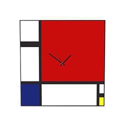 DesignObject.it DesignObject Wall Clock Art Collection Mondrian 50x50 Made in Italy