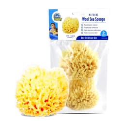 Baby Buddy Natural Wool Sea Sponge, Newborn Bath Time Essential, Ultra Soft for Delicate Skin, Hypoallergenic and Biodegradable, 2 Pack