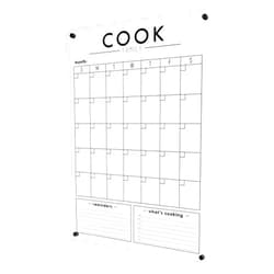 Circle and Square Decor Clear Acrylic Family Calendar with Personalized Family Name and Bottom Sections