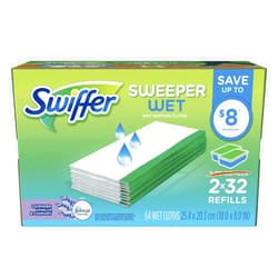 Swiffer Sweeper Wet Cloth Refill, White 64 Count