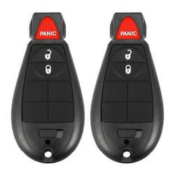 X AUTOHAUX 2pcs 433Mhz Keyless Entry Remote Car Key Fob for Jeep Cherokee 2014-2019 3 Buttons with Door Key 56046953 GQ4-53T