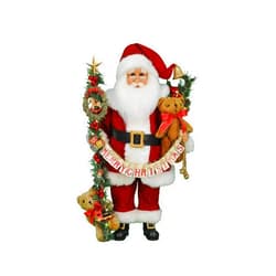 Karen Didion Originals Lighted Musical Christmas Santa Figurine, 20 Inches