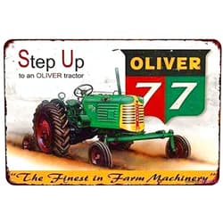 KSFEITING Great Vintage Metal Tin Sign Oliver 77 Tractor Farm Machineryes Signs Exterior Home Cave Garage bar Country Poster Club Wall Plaque Decoration Retro Aluminum Sign 8x12 Inch